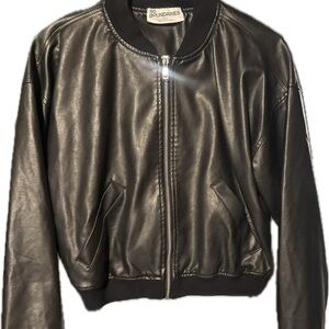 No Boundaries Women's Sleek Black Bomber Jacket